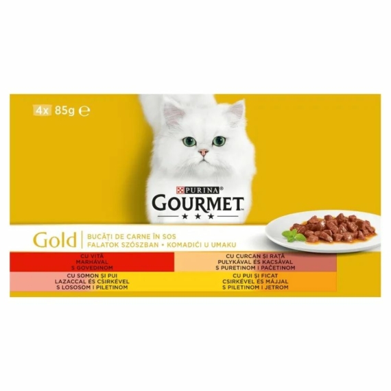 Gourmet Gold Multipack - Falatok Szószban (4x85g) – konzerves macskaeledel