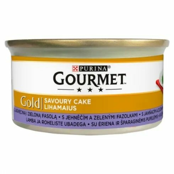 Gourmet Gold Savoury Cake Báránnyal és zöldbabbal 85g – konzerves macskaeledel