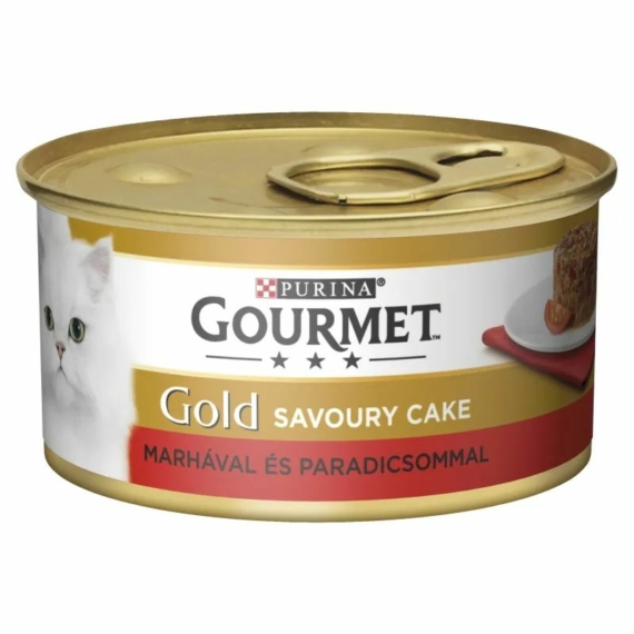 Gourmet Gold Savoury Cake Marhahússal és paradicsommal 85g – konzerves macskaeledel