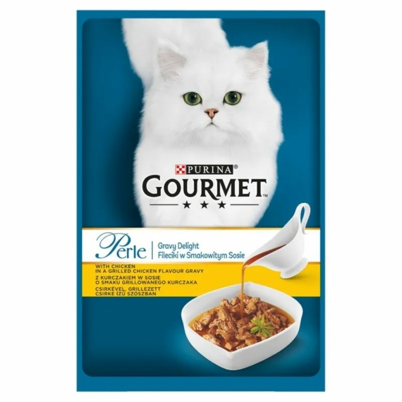 Gourmet Perle Gravy Delight Csirke 85g – konzerves macskaeledel