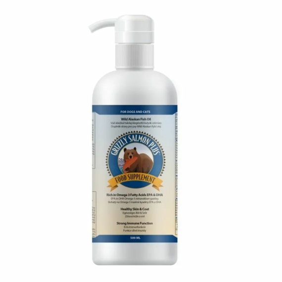 Grizzly Plus Lazacolaj 500ml Kutyának – táplálékkiegészítő kutyáknak