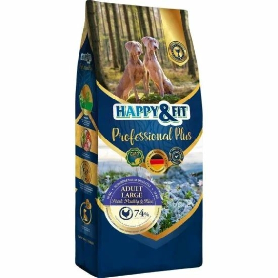 Happy&Fit Professional Plus Adult Fresh Poultry & Rice Large 18kg – száraz kutyatáp