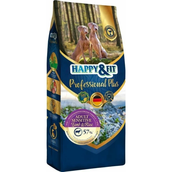 Happy&Fit Professional Plus Adult Sensitive Lamb&Rice 18kg – száraz kutyatáp