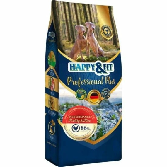 Happy&Fit Professional Plus Performance Poultry & Rice 18kg – száraz kutyatáp