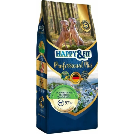 Happy&Fit Professional Plus Puppy&Junior Sensitive Lamb&Rice 18kg – száraz kutyatáp