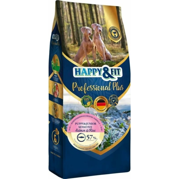 Happy&Fit Professional Plus Puppy&Junior Sensitive Salmon&Rice 18kg – száraz kutyatáp