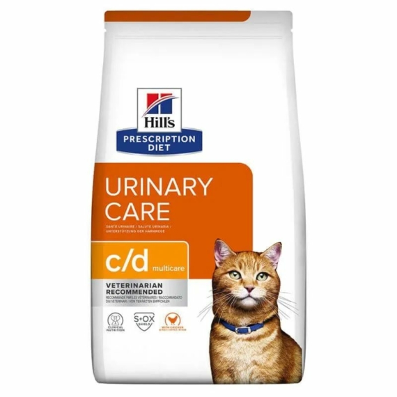 Hills PD Feline C/D Multicare 8 kg - struvit és kalcium-oxalát húgykövesség – száraz macskatáp