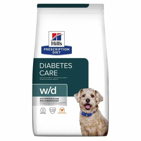 Hills Pescription Diet  Canine W/D 10 kg - cukorbetegség, súly szintentartása, rostra reagáló GI – száraz kutyatáp