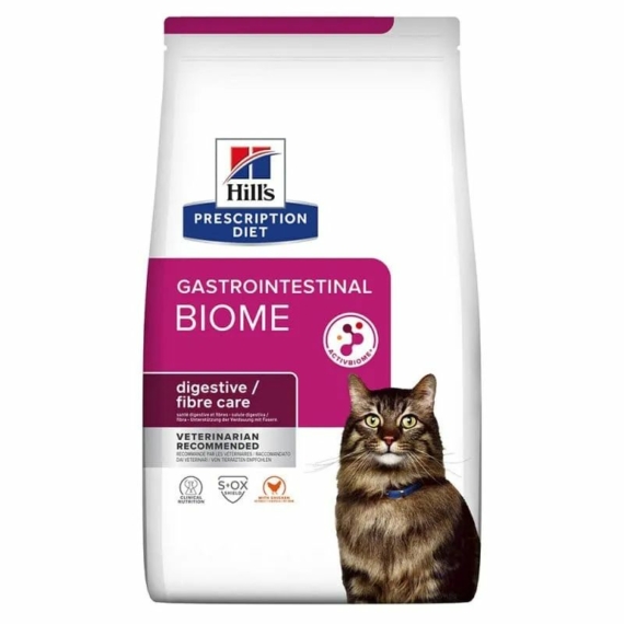Hills Pescription Diet  Feline GI Biome 3 kg - székrekedés, rostérzékeny, szteroidokra reagáló e – száraz macskatáp