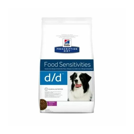 Hills Prescription Diet  Canine D/D Duck & Rice 2 kg - táplálékallergiás reakciók csökkentésére é – száraz kutyatáp