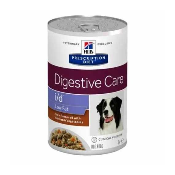 Hills Prescription Diet  Canine I/D Low Fat 354 g - zsírszegény diétára jól reagáló  GI rendellen – konzerves kutyaeledel