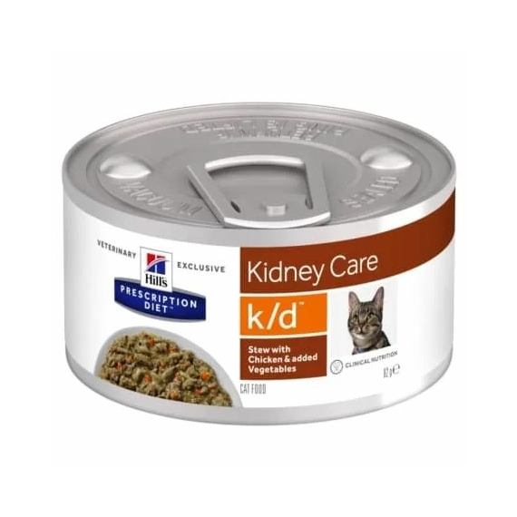 Hills Prescription Diet  Feline K/D 82 g - krónikus vese- és szívelégtelenség; urát és cisztin hú – konzerves macskaeledel