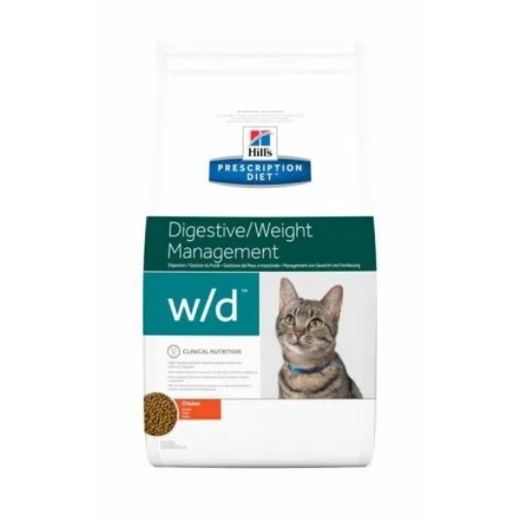 Hills Prescription Diet  Feline W/D 5 kg - cukorbetegség, súly szintentartása, rostra reagáló GI – száraz macskatáp