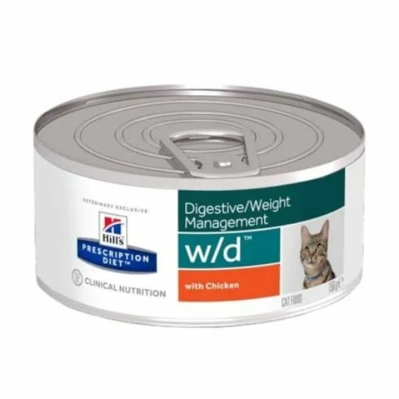 Hills Prescription Diet  Feline W/D Minced Chicken 156 g - cukorbetegség, súly szintentartása, ro – konzerves macskaeledel
