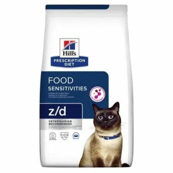 Hills Prescription Diet  Feline Z/D 2 kg - táplálékallergia étredni kezelése, kimutatása eliminác – száraz macskatáp