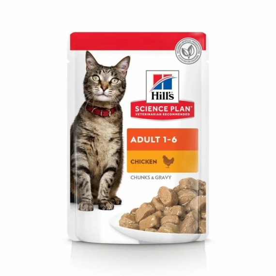 Hills Science Plan Feline Adult Chicken CiG Alutasak 12x85g – konzerves macskaeledel