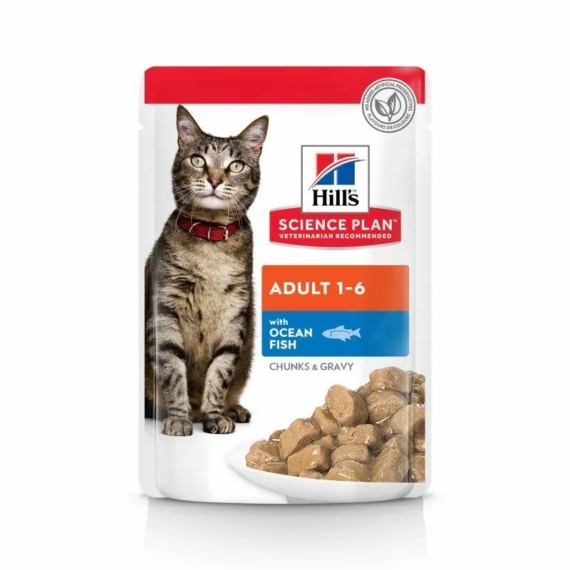 Hills Science Plan Feline Adult Ocean Fish CiG Alutasak 12x85g – konzerves macskaeledel
