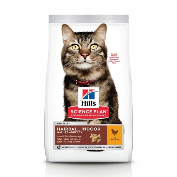 Hills Science Plan Feline Mature Hairball&Indoor Chicken 1.5 kg – száraz macskatáp
