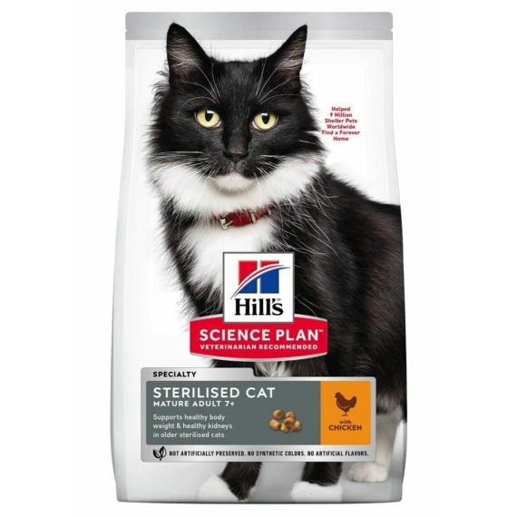Hills Science Plan Feline Mature SterilizedCat Chicken 300 g – száraz macskatáp