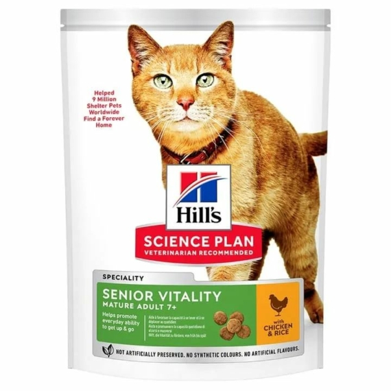 Hills Science Plan Feline Senior Vitality Chicken 300g – száraz macskatáp