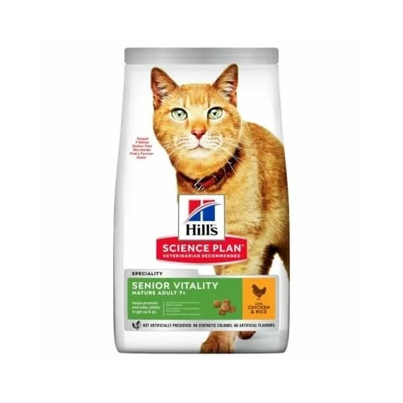 Hills Science Plan Feline Senior Vitality Chicken 7kg – száraz macskatáp