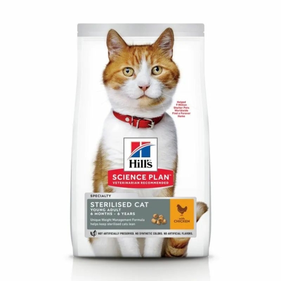 Hills Science Plan Feline Young Adult SterilizedCat Chicken 300 g – száraz macskatáp
