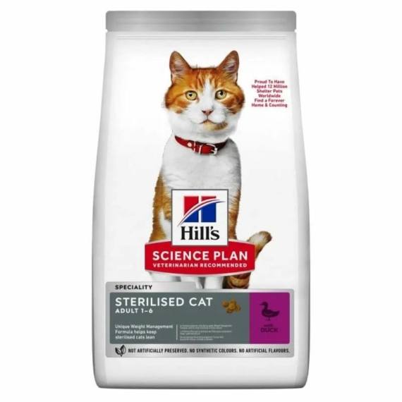 Hills SP Feline Adult SterilizedCat Duck 3 kg – száraz macskatáp