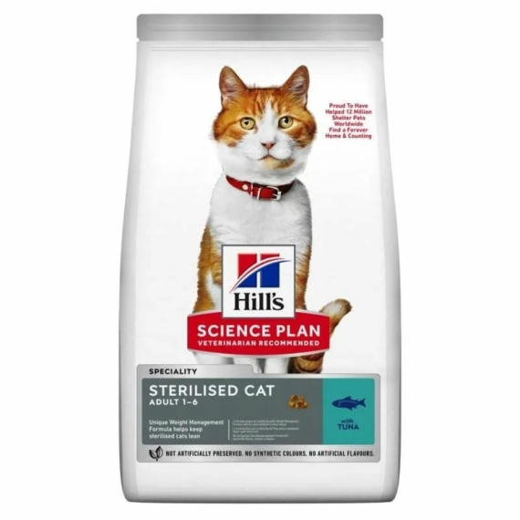Hills SP Feline Adult SterilizedCat Tuna 15 kg – száraz macskatáp