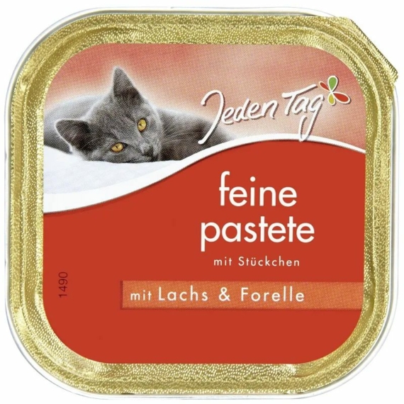 Jeden Tag Cat Adult Alutálka Lazac&Pisztráng paté 100g – konzerves macskaeledel