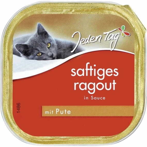 Jeden Tag Cat Adult Alutálka Pulyka ragu 100g – konzerves macskaeledel
