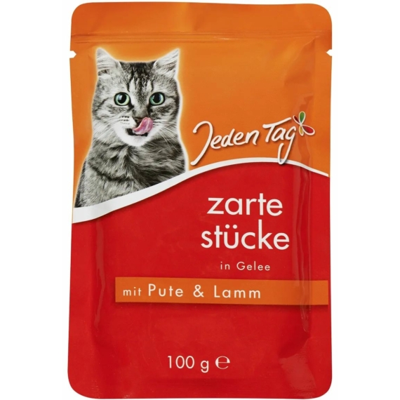 Jeden Tag Cat Adult Alutasak Pulyka&Bárány zselében 100g – konzerves macskaeledel