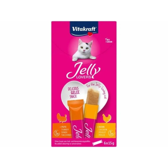 Jelly Lovers Zselés Jutalomfalat Csirkehússal 6x15g – konzerves macskaeledel