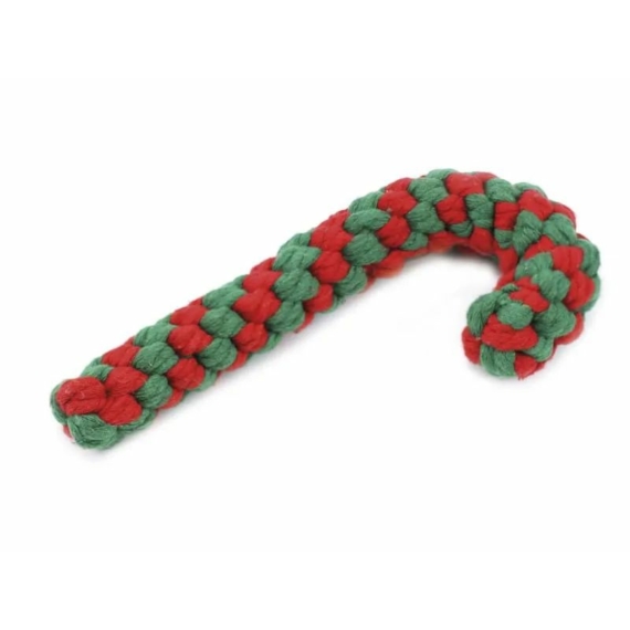 Karácsonyi cukorbot rágókötél, 20cm – kutyajáték