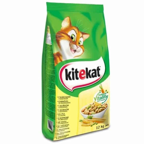 Kitekat Száraz Csirke-Zöldség 12kg – száraz macskatáp