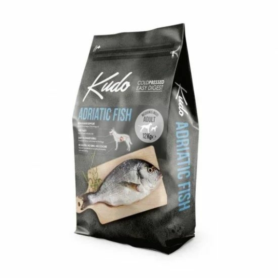 Kudo Low Grain Adult Adriatic Fish Medium/Maxi száraz kutyatáp adriai hal 12kg – száraz kutyatáp