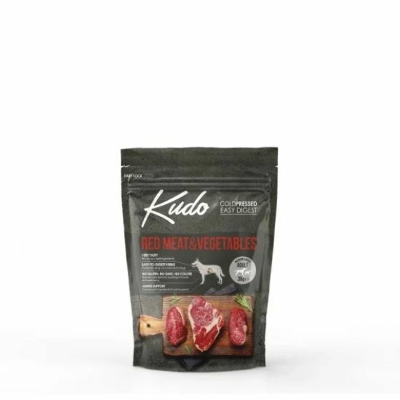 Kudo Low Grain Adult Red Meat/Vegetable Medium/Maxi száraz kutyatáp vörös hús, zöldség 3kg – száraz kutyatáp