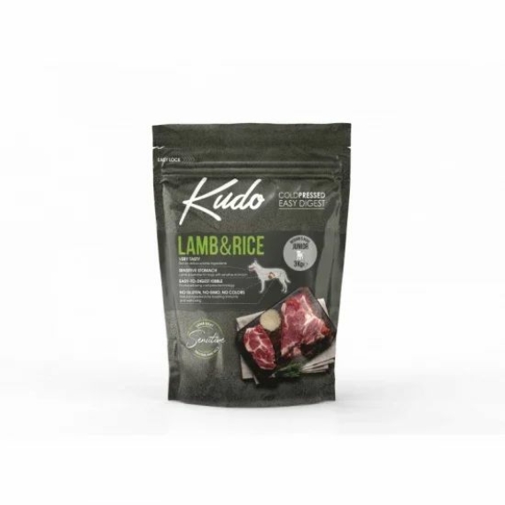 Kudo Low Grain Junior Lamb/Rice Medium/Maxi száraz kutyatáp bárány, rizs 3kg – száraz kutyatáp