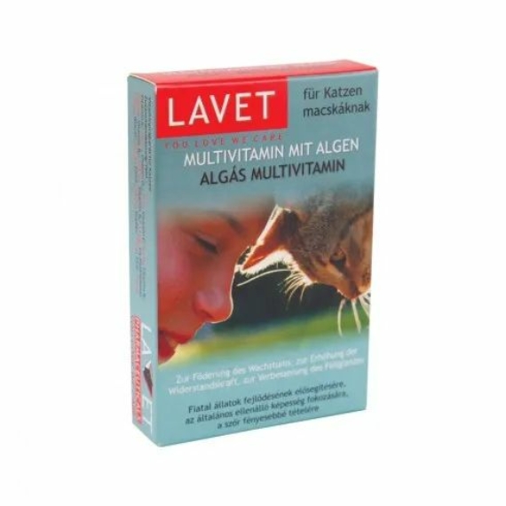 Lavet Multi Algás tabletta macska – táplálékkiegészítő macskáknak
