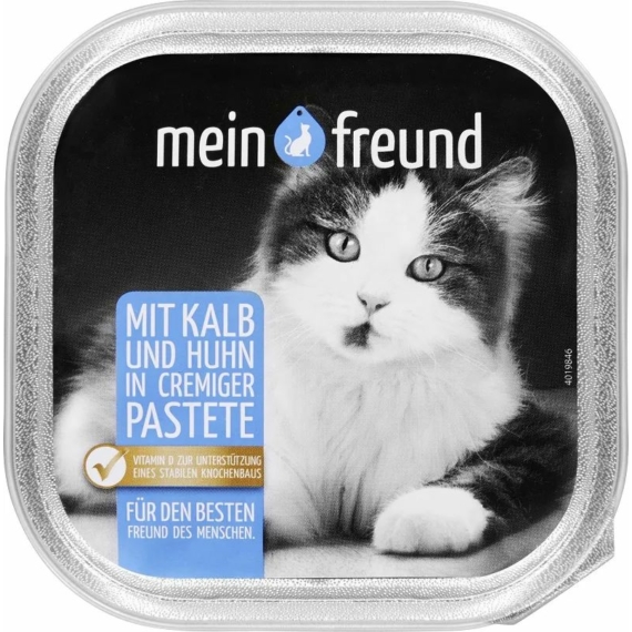 Mein Freund Cat Adult Alutálka Borjú&Szárnyas 100g – konzerves macskaeledel