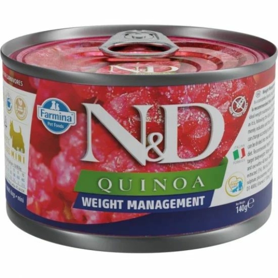 N&D Quinoa Dog konzerv Weight Management adult mini 140g – konzerves kutyaeledel