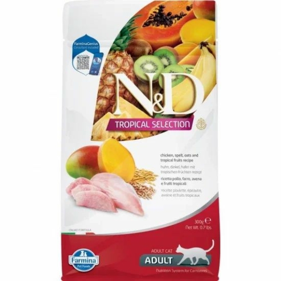 N&D Tropical Selection Cat Chicken Adult 300g – száraz macskatáp