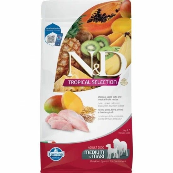 N&D Tropical Selection Dog Chicken adult medium & maxi 2kg – száraz kutyatáp