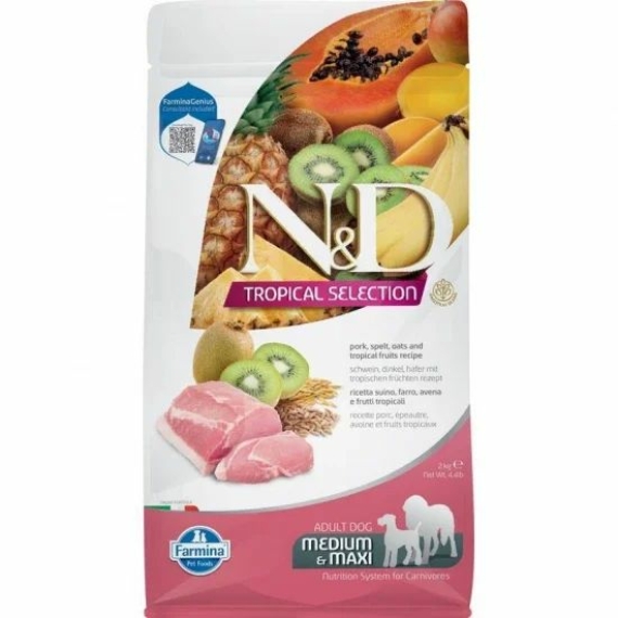 N&D Tropical Selection Dog Pork Adult medium & maxi 2kg – száraz kutyatáp