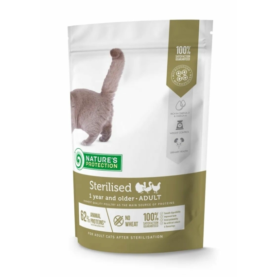 Natures Protection Cat Adult Sterilised Poultry 400g – száraz macskatáp