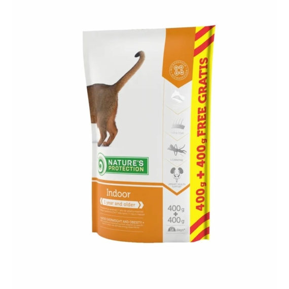 Natures Protection Cat Indoor 400+400g – száraz macskatáp