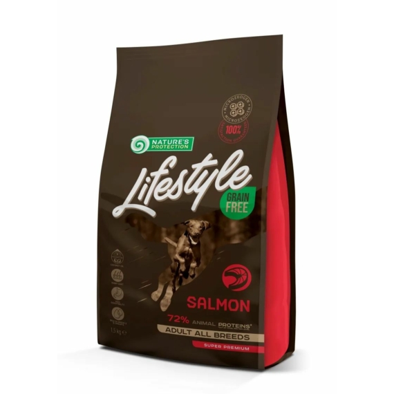 Natures Protection Lifestyle Dog Adult Grain Free Salmon 1,5kg – száraz kutyatáp