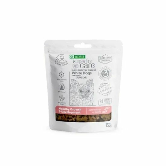 Natures Protection SC White Dog GF Junior Healthy growth&developm. Insects Snack 150g – jutalomfalat kutyáknak