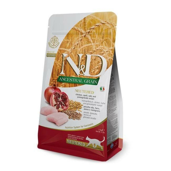 N&amp;D Cat Ancestral Grain csirke ivartalanított adult 300g – száraz macskatáp