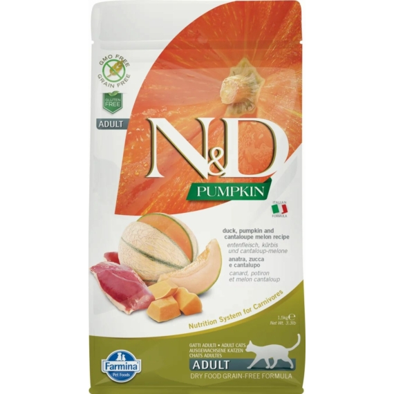 ND Cat Grain Free Pumpkin kacsa 1,5kg – száraz macskatáp