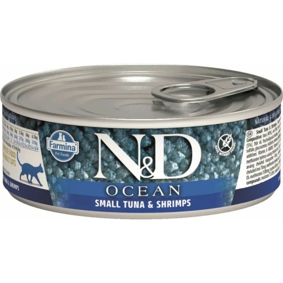 N&D Cat Ocean konzerv tonhal&garnélarák 80g – konzerves macskaeledel